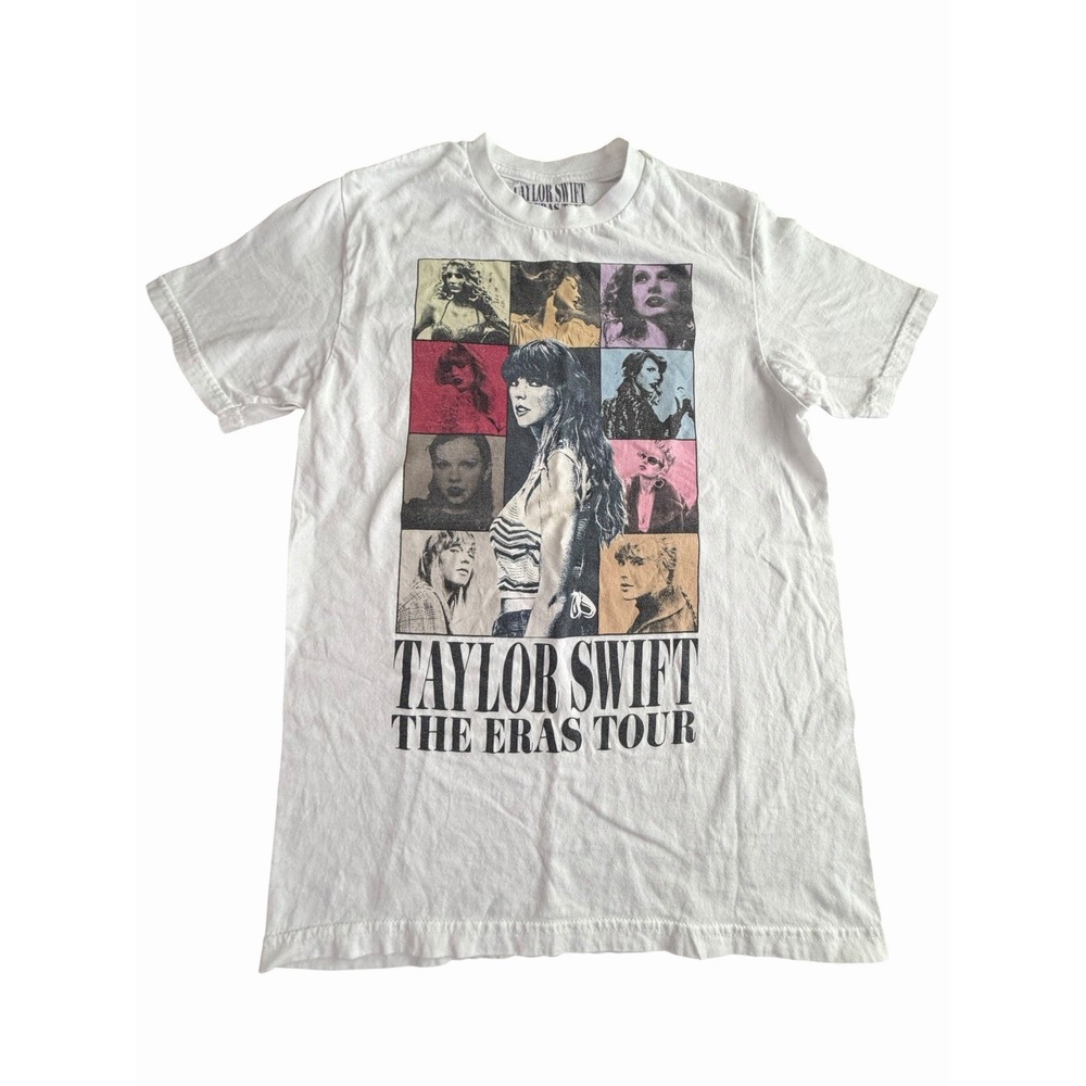 Taylor Swift The Eras Tour T-Shirt XS White Concert Graphic Cities #FFF4-1